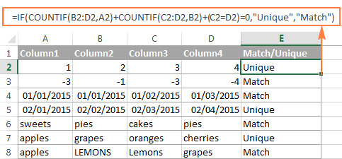 comparing two columns in excel for mac